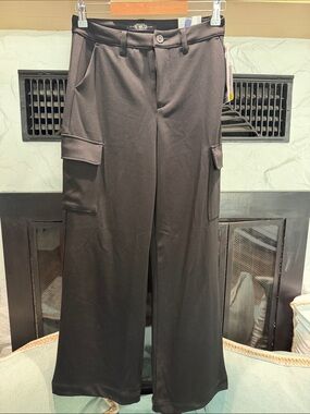 Rewash Black Cargo Wide-Leg Trousers